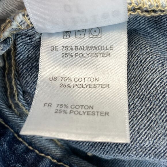 Articles of Society Jeans Womens 27 Blue Denim Mid Rise Distressed Patches - Picture 6 of 12